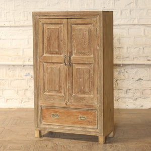 Armoire 2 portes et 1 tiroir en teck et manguier — 35.5×16×61