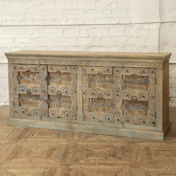 Buffet 4 portes en teck et manguier — 87×20×40" — PA35752