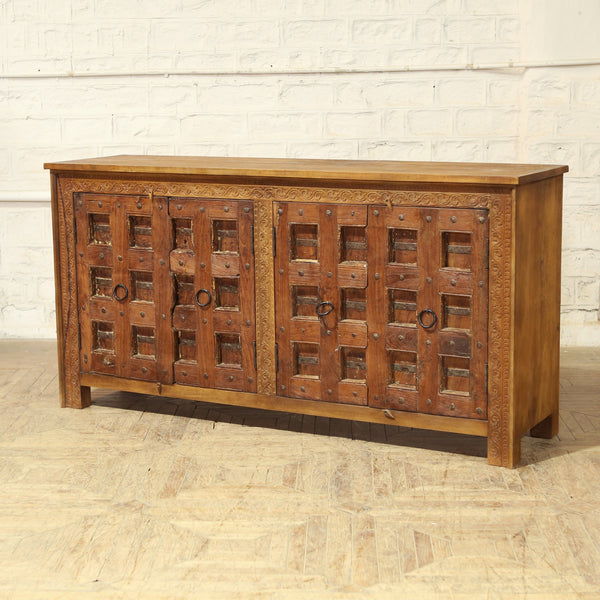 Buffet 4 portes en teck et manguier — 79×21.8×40.3" — PA35834