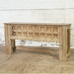 Console en teck et manguier — 78.8×17×38.3