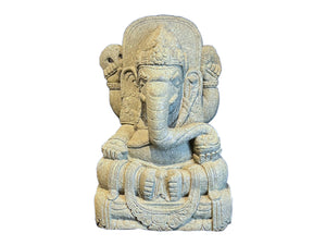 Estatua de Ganesh en Piedra verde (Basanita) - Kif-Kif Import