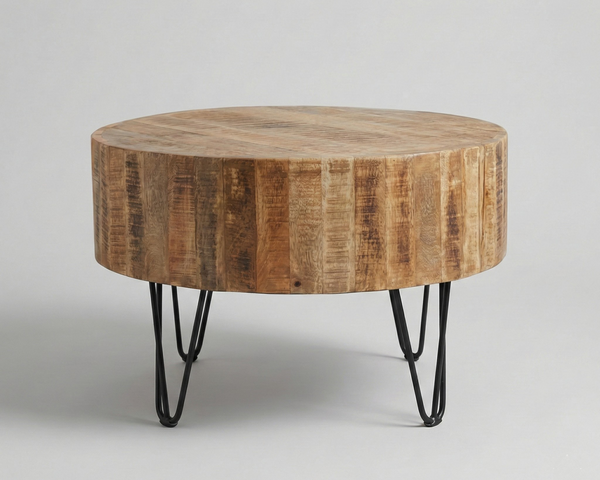 Table basse ronde Leeds Ø 29.5" – manguier massif