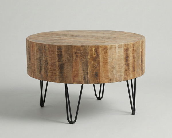 Table basse ronde Leeds Ø 29.5" – manguier massif