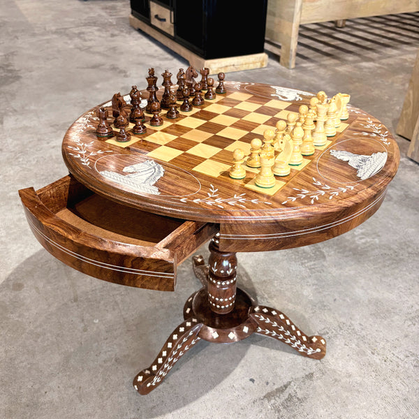 Table de Jeu d'échecs de luxe ronde - Kif-Kif Import