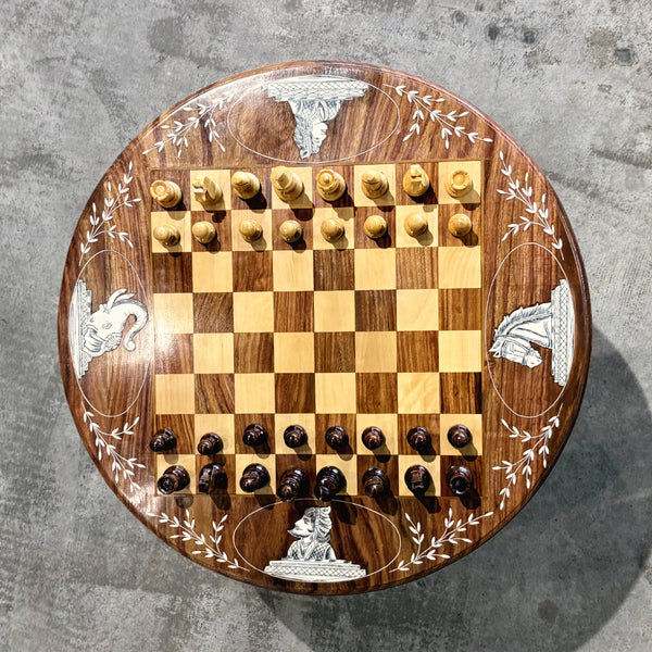 Table de Jeu d'échecs de luxe ronde - Kif-Kif Import