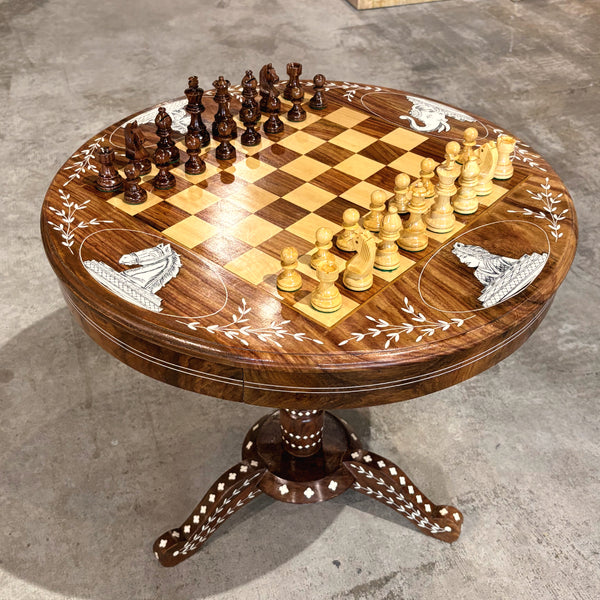 Table de Jeu d'échecs de luxe ronde - Kif-Kif Import