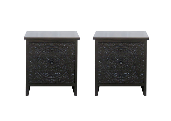 2 Tables de chevet Valsad noire