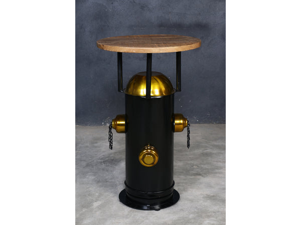 Black fountain side table