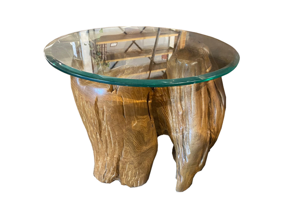 Side table with glass 20'' NATURE - Kif-Kif Import