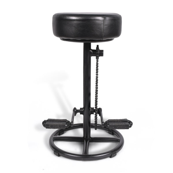 Tabouret Vélo Vintage métal noir – vue de face