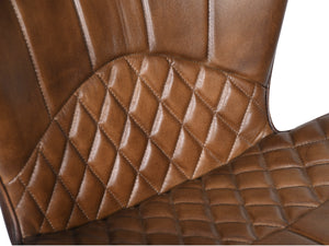 Chaise comptoir cuir cigare GLORIA - Kif-Kif Import
