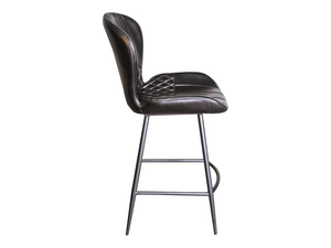 Gloria black leather counter stool - Kif-Kif Import