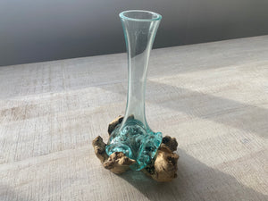 Vase in wood and blown glass 15
