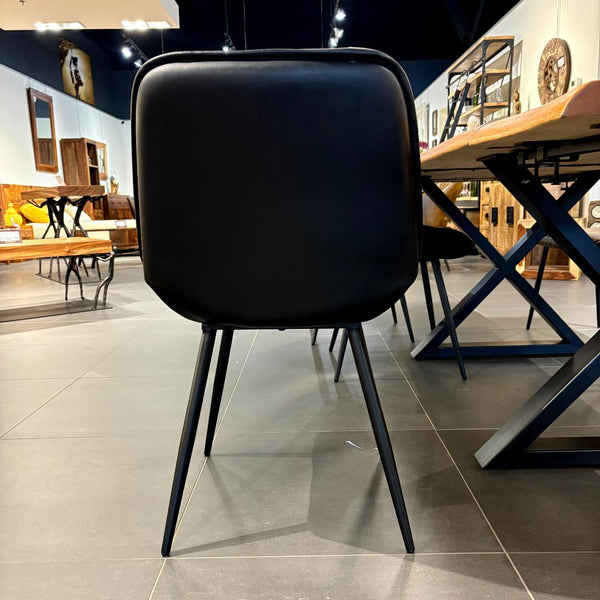 Chaise cuir noir NESSA - Kif-Kif Import