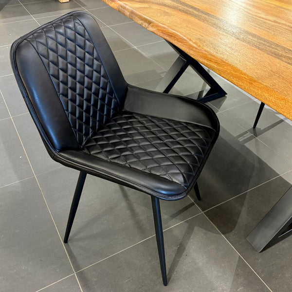 Chaise cuir noir NESSA - Kif-Kif Import