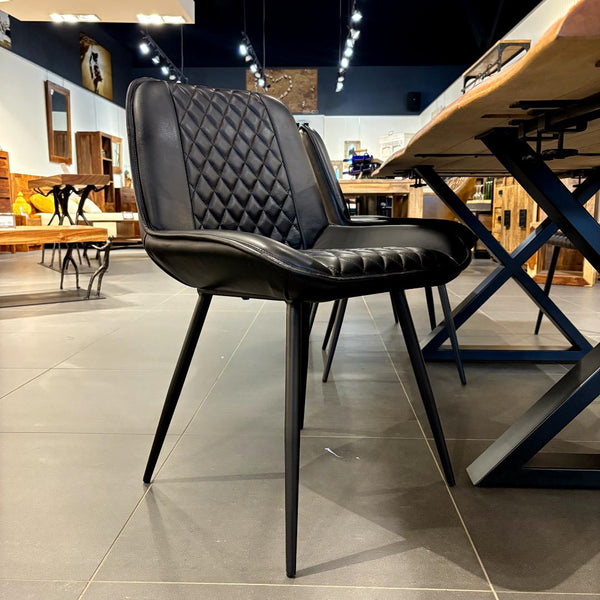 Chaise cuir noir NESSA - Kif-Kif Import