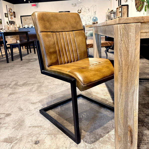 Chaise cuir cigare NEWTON - Kif-Kif Import