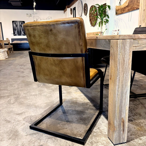 Chaise cuir cigare NEWTON - Kif-Kif Import