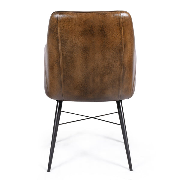 Chaise NINA cuir brun – vue arrière