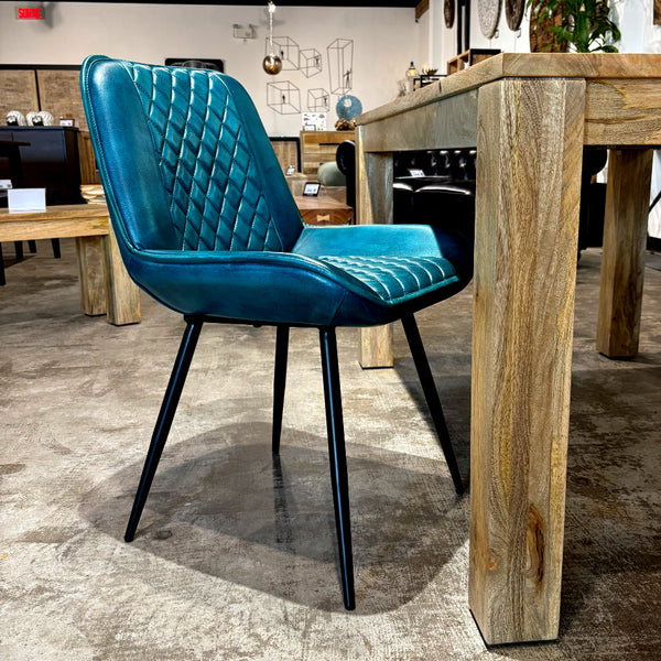 Chaise cuir vert NESSA - Kif-Kif Import