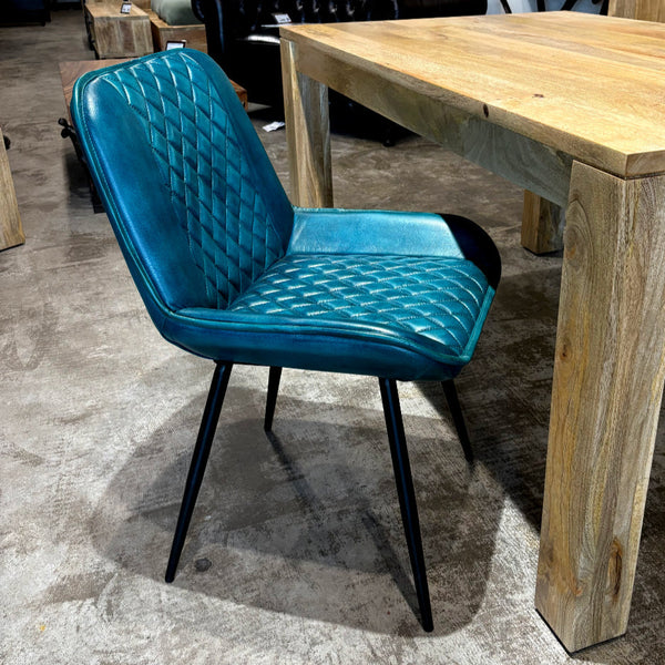 Chaise cuir vert NESSA - Kif-Kif Import