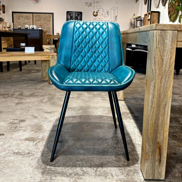 Chaise cuir vert NESSA - Kif-Kif Import