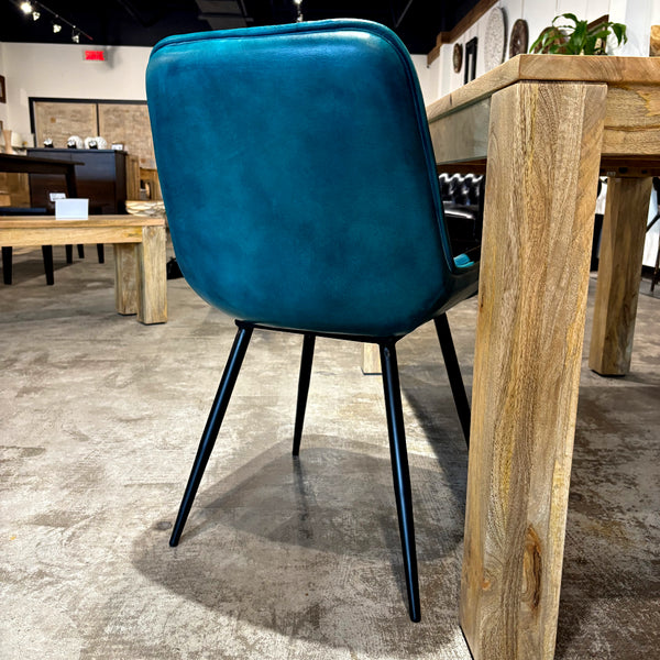 Chaise cuir vert NESSA - Kif-Kif Import