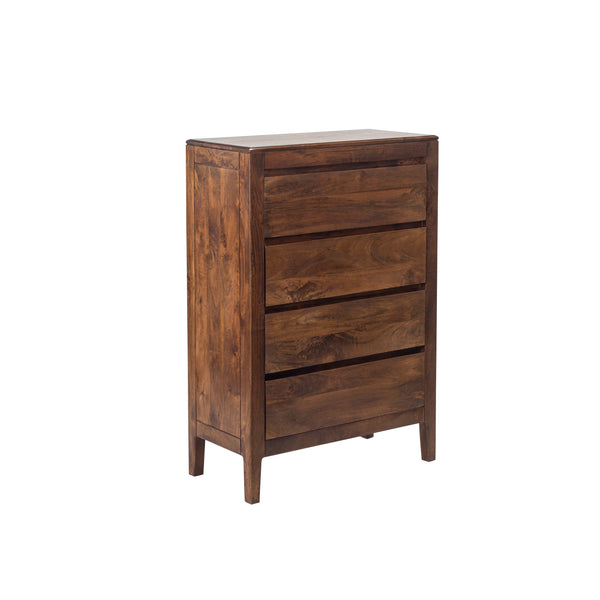 Commode Dunia 4 tiroirs – manguier massif brun