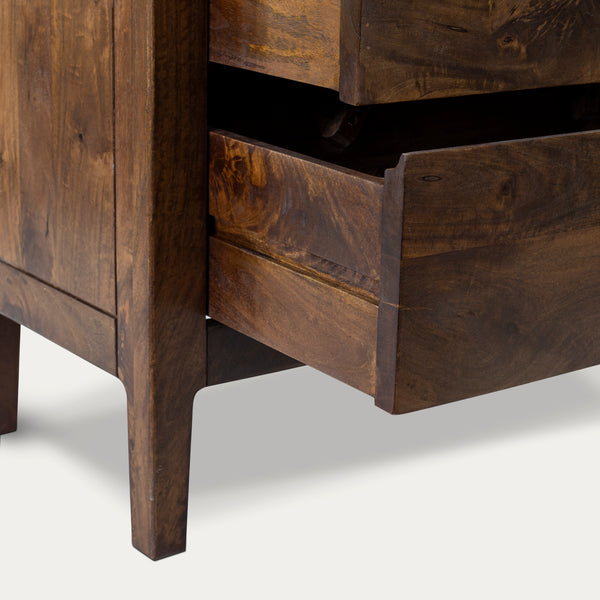 Commode Dunia 4 tiroirs – manguier massif brun