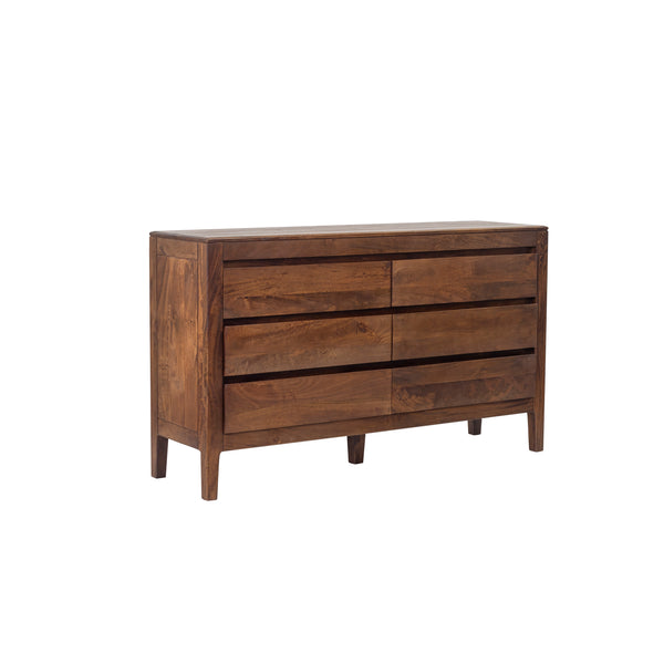 Commode Dunia 6 tiroirs – manguier massif brun