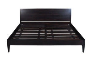 Lit Dunia en bois massif finition espresso, style intemporel