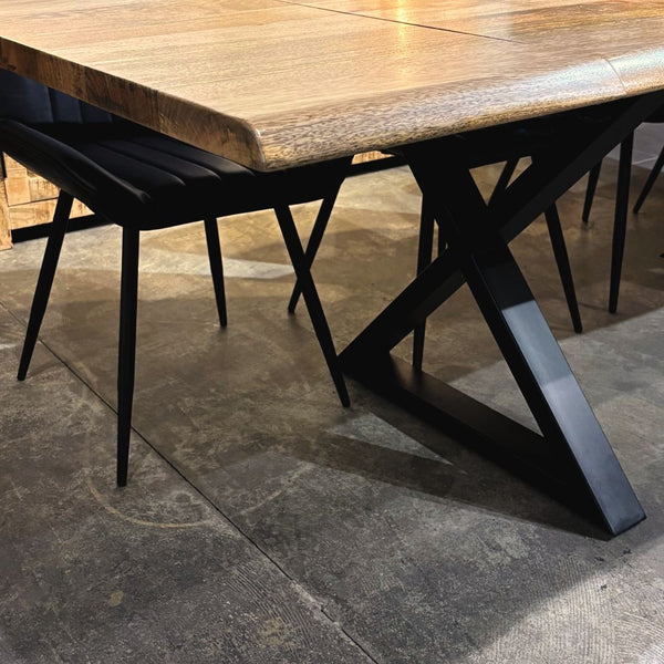 Table à dîner extensible manguier 1.5" bord naturel X - Kif-Kif Import