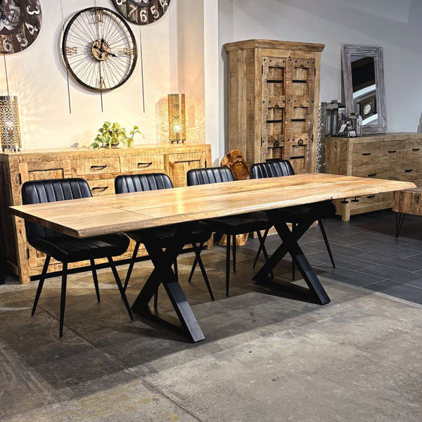 Table à dîner extensible manguier 1.5" bord naturel X - Kif-Kif Import