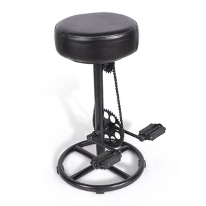 Tabouret Vélo Vintage métal noir – vue de face