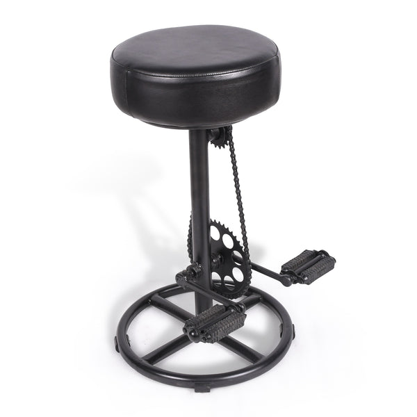 Tabouret Vélo Vintage métal noir – vue de face