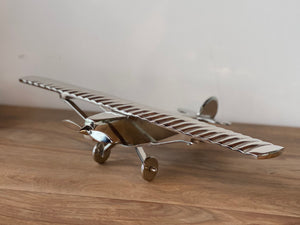 Vintage aluminum propeller plane - Kif-Kif Import