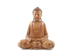 Buda sentado en madera de Suar - Importación Kif-Kif