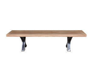Tao bench (straight cut) metal base Docks - Kif-Kif Import