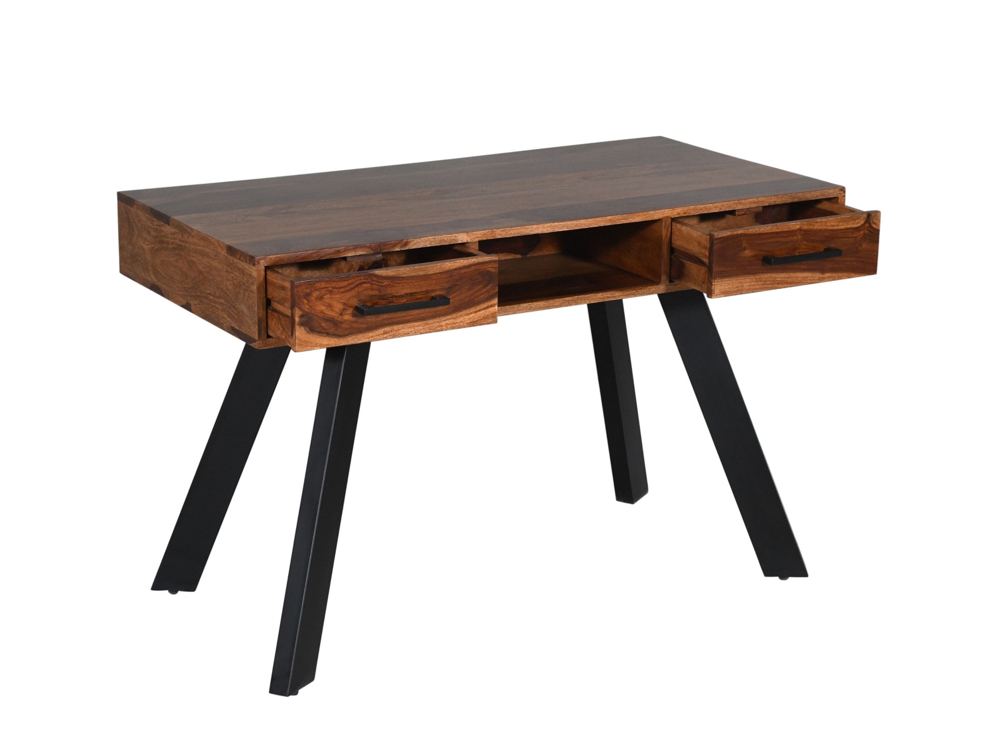 Table de bureau pliable style industriel et loft en bois foncé 102