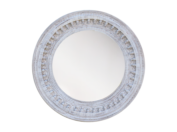Annapurna round white mirror - Kif-Kif Import