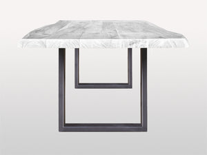 Pair of antique gray U metal dining table legs - Kif-Kif Import