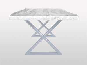 Par de patas de mesa de comedor X de metal gris claro - Kif-Kif Import