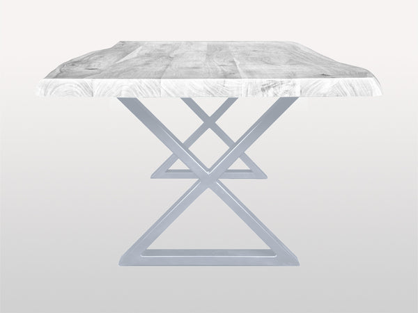 Paire de pattes de table à dîner X en métal gris clair - Kif-Kif Import
