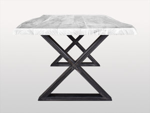 Par de patas de mesa de comedor X de metal natural de hierro - Kif-Kif Import