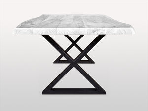 Pair of black metal X dining table legs - Kif-Kif Import