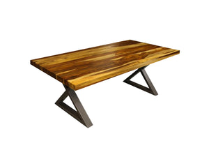 Tao dining table (straight cut) champagne rosewood metal base X - Kif-Kif Import