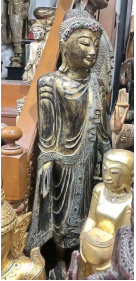 Buda de madera Mandalay - Importación Kif-Kif