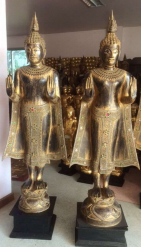 Buda tailandés de pie 2 manos levantadas - kif-kif import
