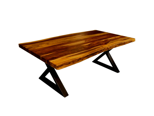Live Edge dining table rosewood brown metal base X - Kif-Kif Import