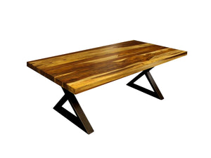 Tao dining table (straight cut) champagne rosewood metal base X - Kif-Kif Import